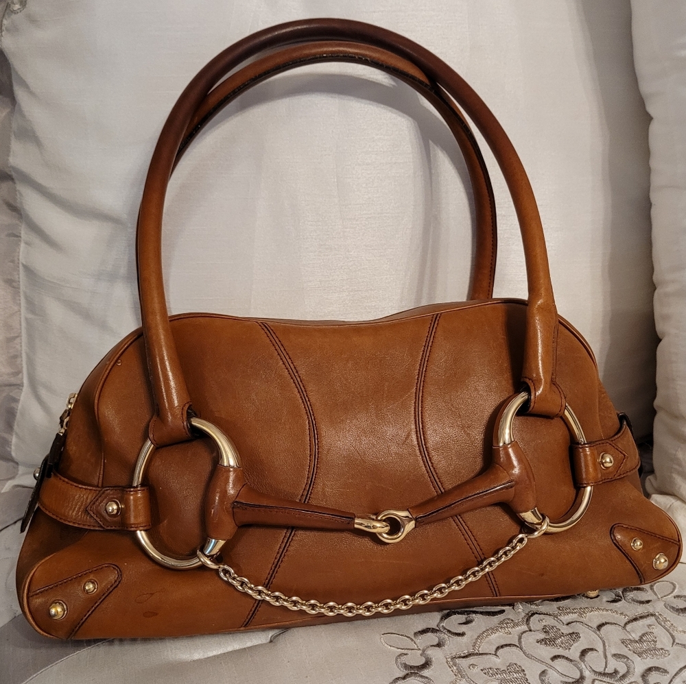 Gucci Horsebit Brown Leather Satchel